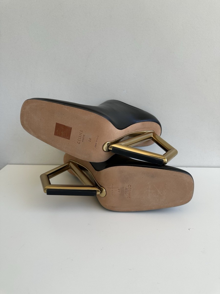 Celine Triangle Mules Heels Shoes 38 Phoebe Philo Summer 2014