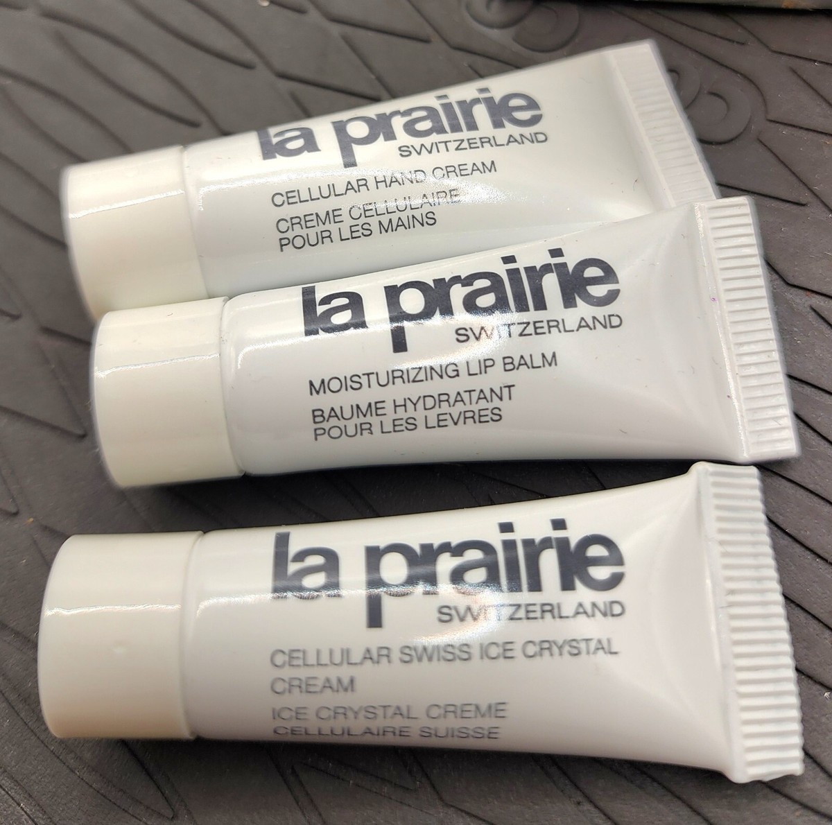 La Prairie beauty sample kit: lip balm, cellular hand cream