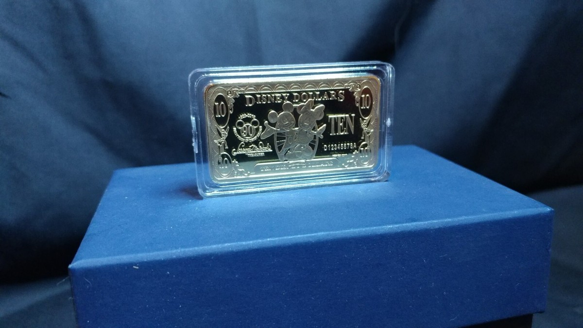 Rare Genuine Disney Dollars $10 Gold 90th Anniversary Mickey Mouse