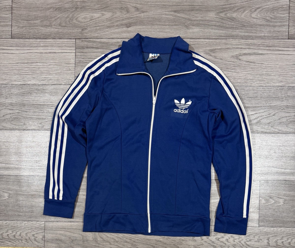 Adidas 1980s Vintage Mens Track Jacket Navy Blue Size 6 Medium | eBay