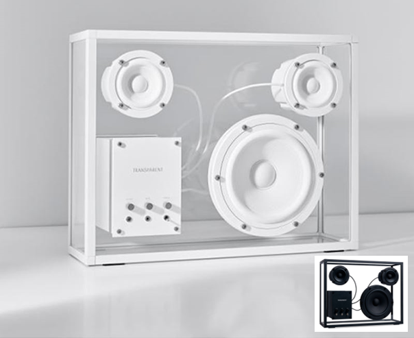 TRANSPARENT Speaker Hi-Fi Bluetooth Wireless White & Black 100V
