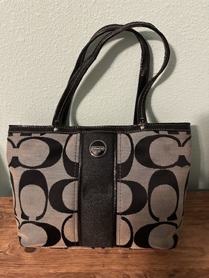 Coach Vintage Black Mini Tote Bag Y2K 90s Monogram Signature Purse