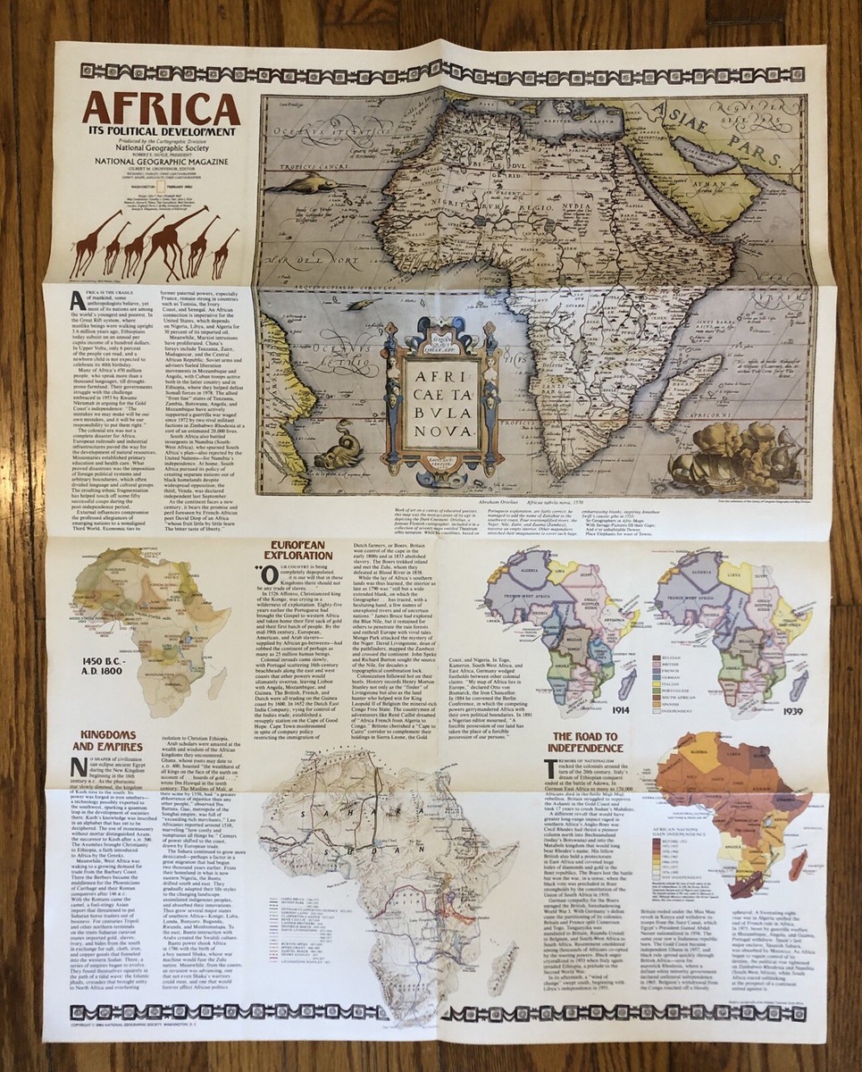 National Geographic Maps Lot of 21 Assorted 1980-84 Japan, Africa