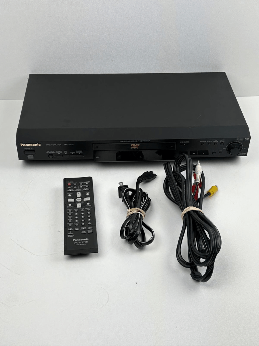 Vintage 2002 Panasonic DVD-RV32 DVD/CD Player Black w/ Remote & AV