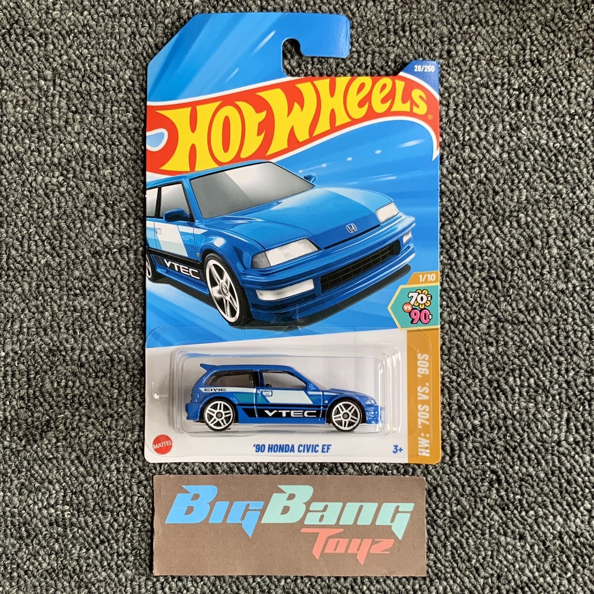Hot Wheels 90 Honda Civic EF Blue #28 Mainline 2025 Case A (In