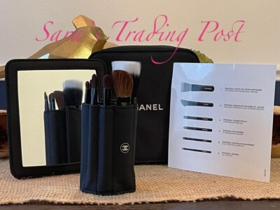1 Chanel Collection 6 Essential MINI BRUSH Makeup SET w/Mirror+Bag