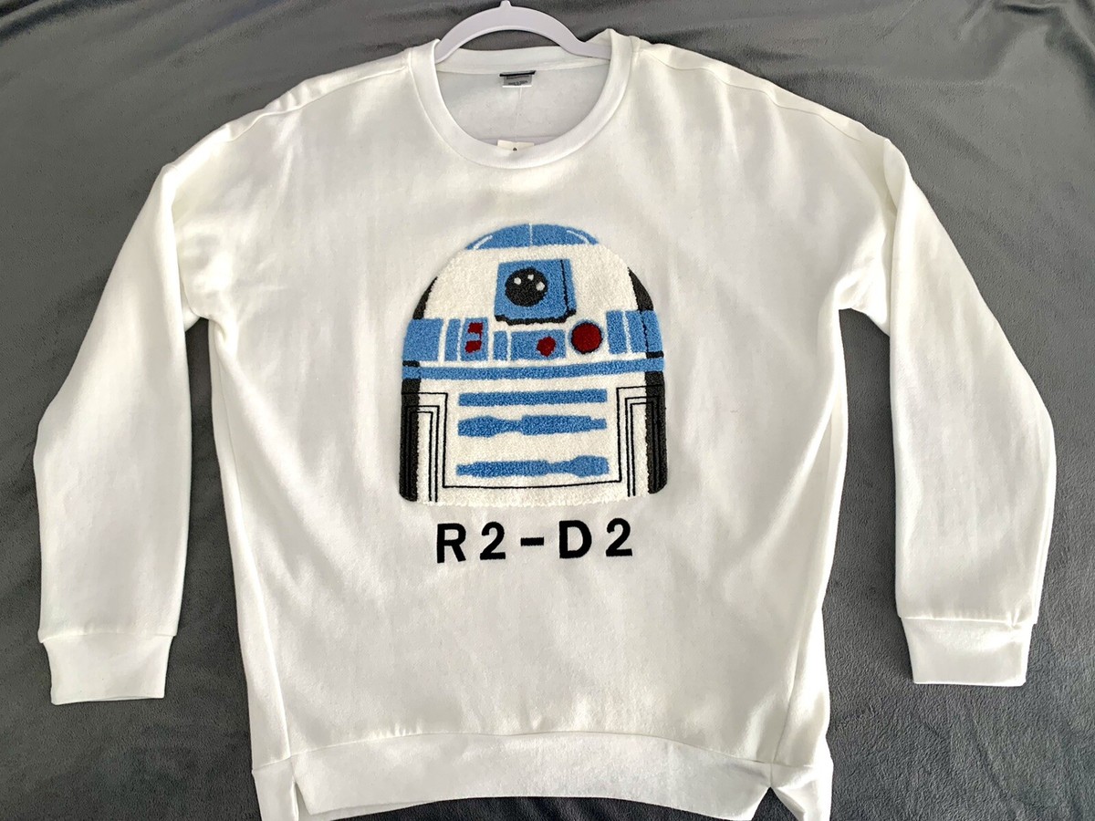 NWT Disney Star Wars R2-D2 Cream Appliqué Pullover Crewneck Shirt