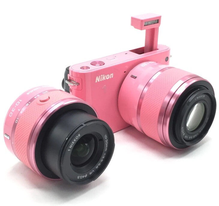 Nikon 1 J1 Digital Camera 10-30mm / 30-110mm Lens Kit Pink | eBay