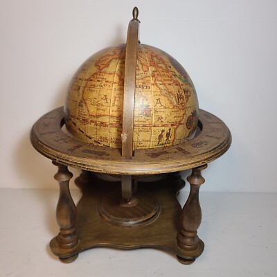 Vintage Old World Italian Mini Globe Zodiac Signs Terrestrial