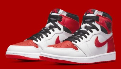 Nike Air Jordan 1 Retro High Heritage White Red 555088-161 Men's