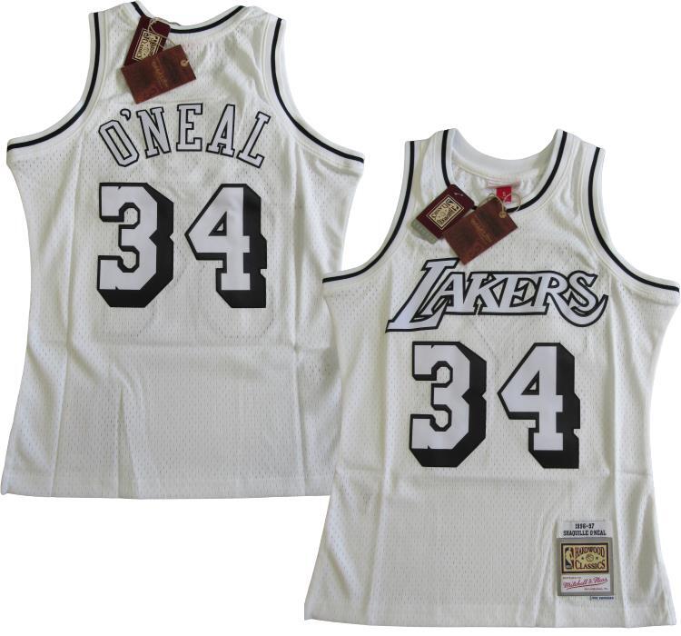 96-97 Shaquille O'neal #34 Lakers Mens Mitchell & Ness White