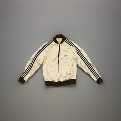 Vintage 80s Adidas ATP Keyrolan Track Jacket Made in USA Cream