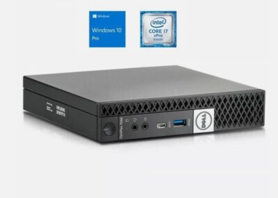 Dell Optiplex 7050 Micro Mini PC i7-7700T 8GB RAM 500GB SSD Win 10