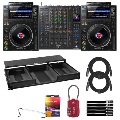 Pioneer DJ CDJ-3000 Multi Player with DJM-A9 Mixer & Black Coffin