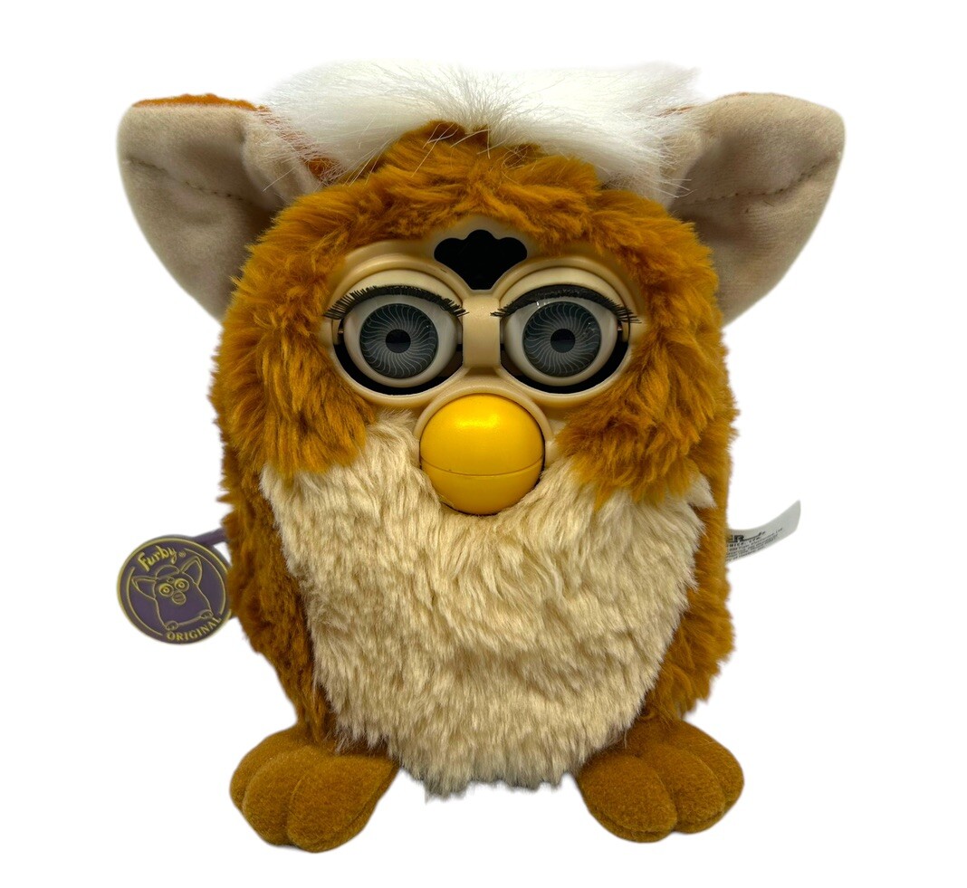 1999 Furby 70-800 Coffee Tan Brown Fur Gray Eyes White Hair For