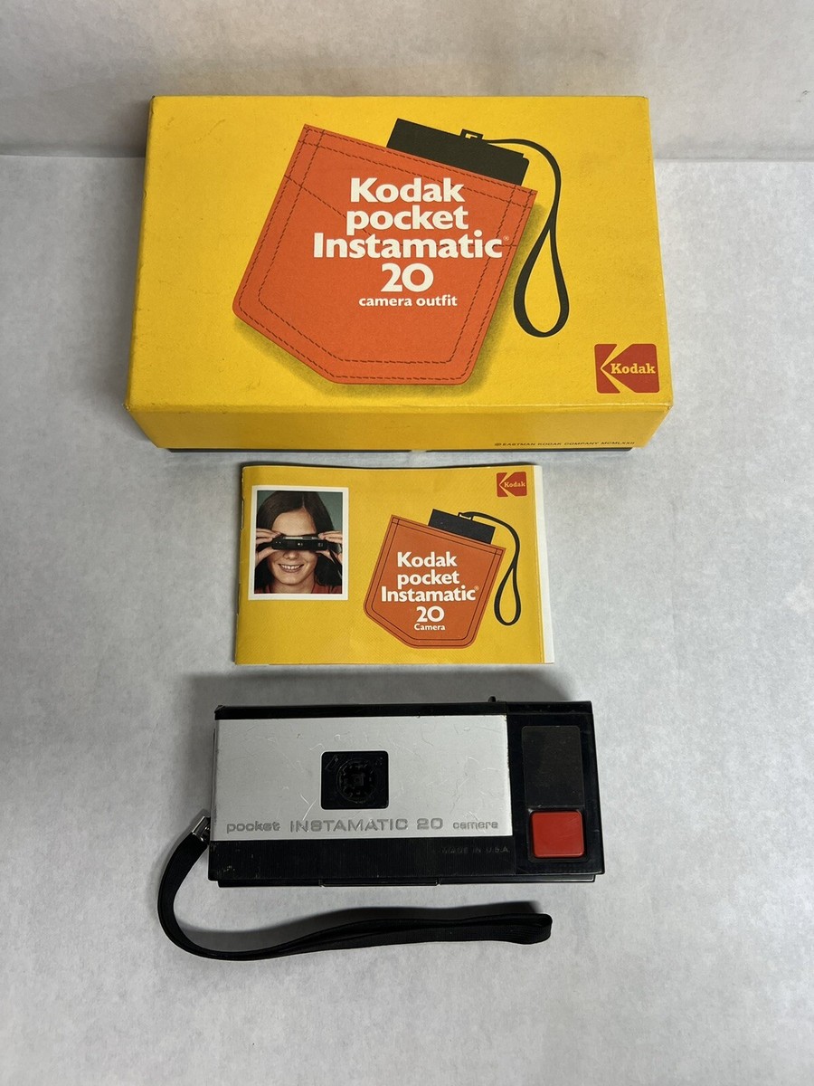 Vintage Kodak Pocket Instamatic 20 Camera w/ Box, Manual - FAST
