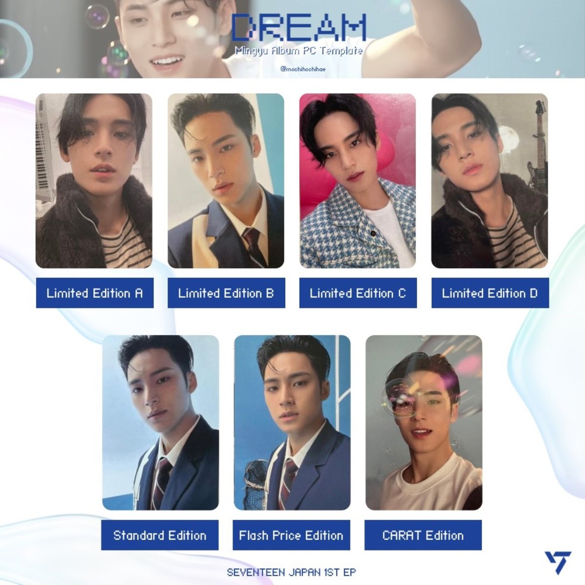 MINGYU SEVENTEEN DREAM JAPAN 1ST EP Official Photo card CARAT