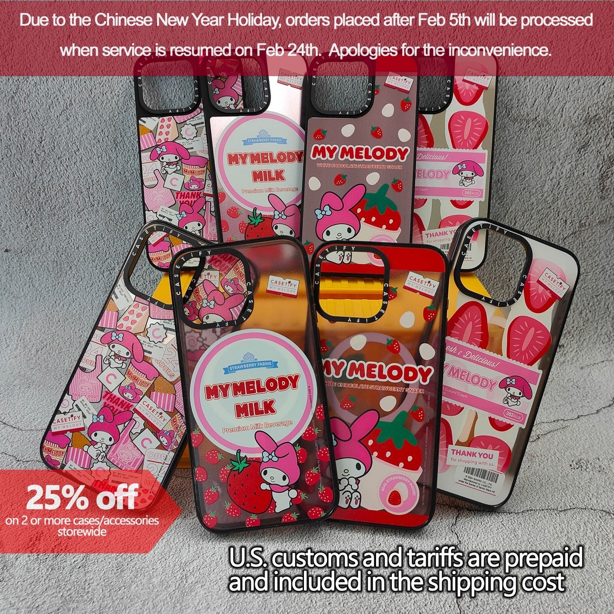 My Melody Casetify Cases for iPhone 13-17 optional MagSafe