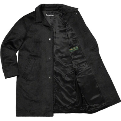 100 Authentic Supreme Loro Piana Alpaca Wool Overcoat Black Size L