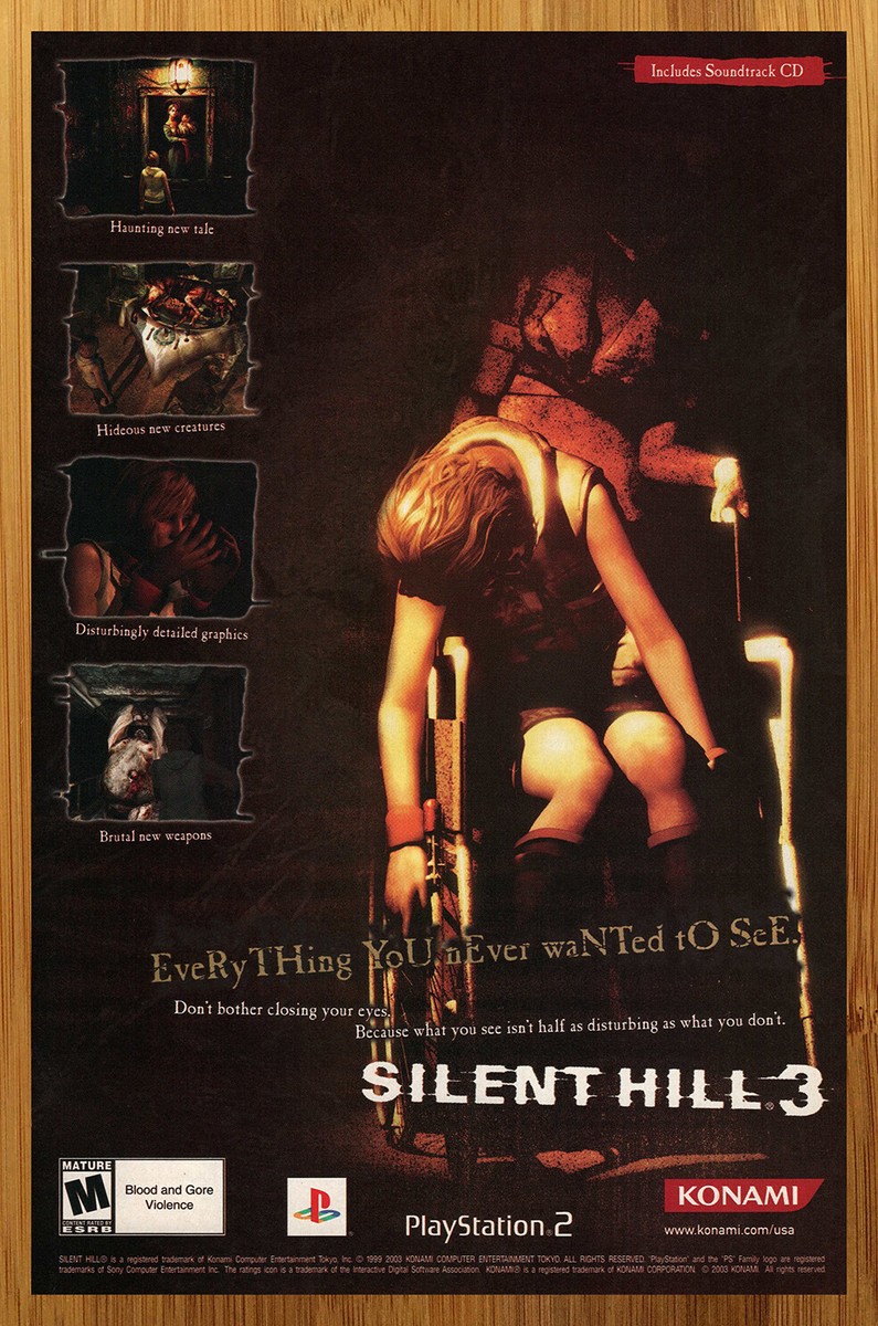 2003 Silent Hill 3 PS2 Playstation 2 Vintage Print Ad/Poster