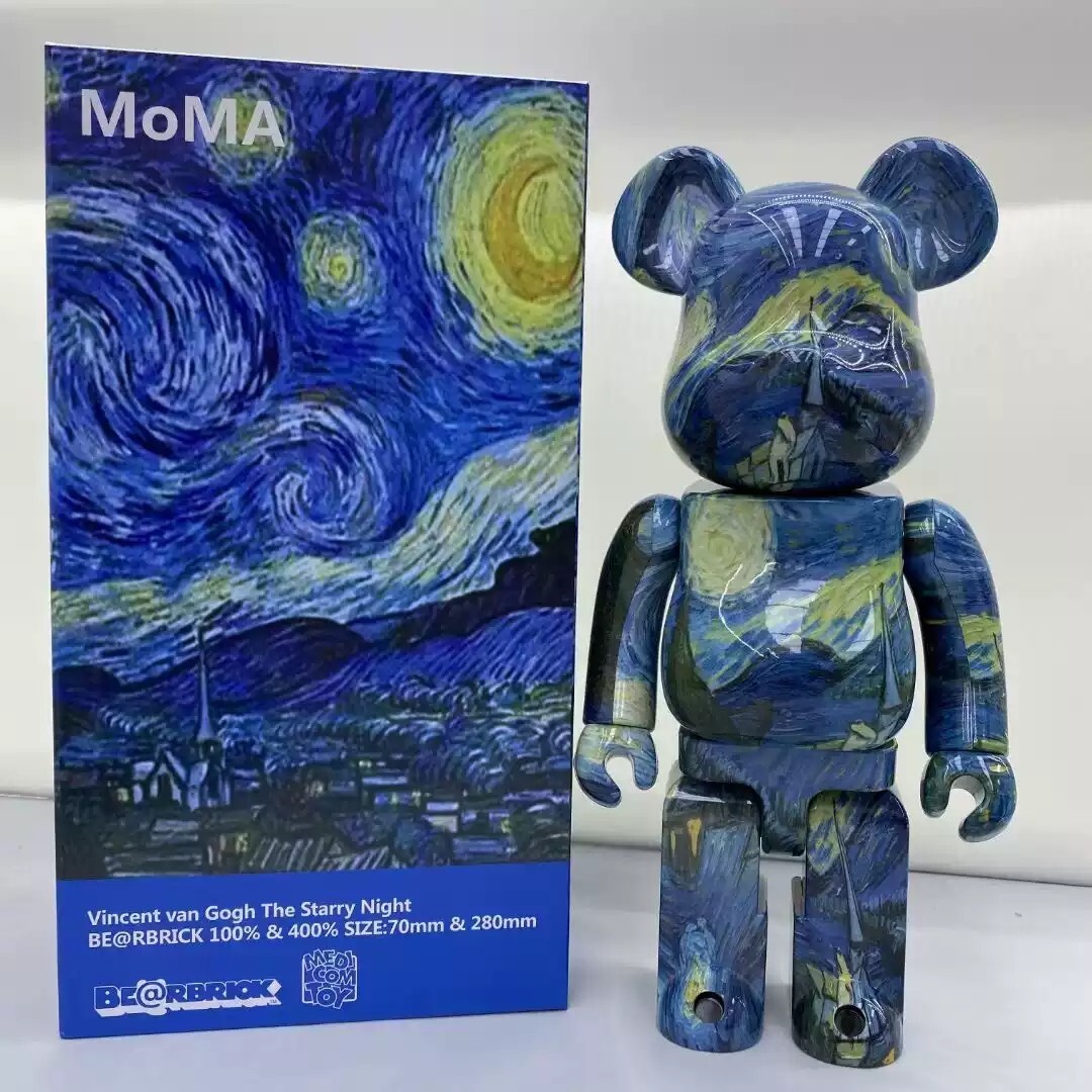 Bearbrick 400% Starry Night Van Gogh ABS Plastic 28cm Height
