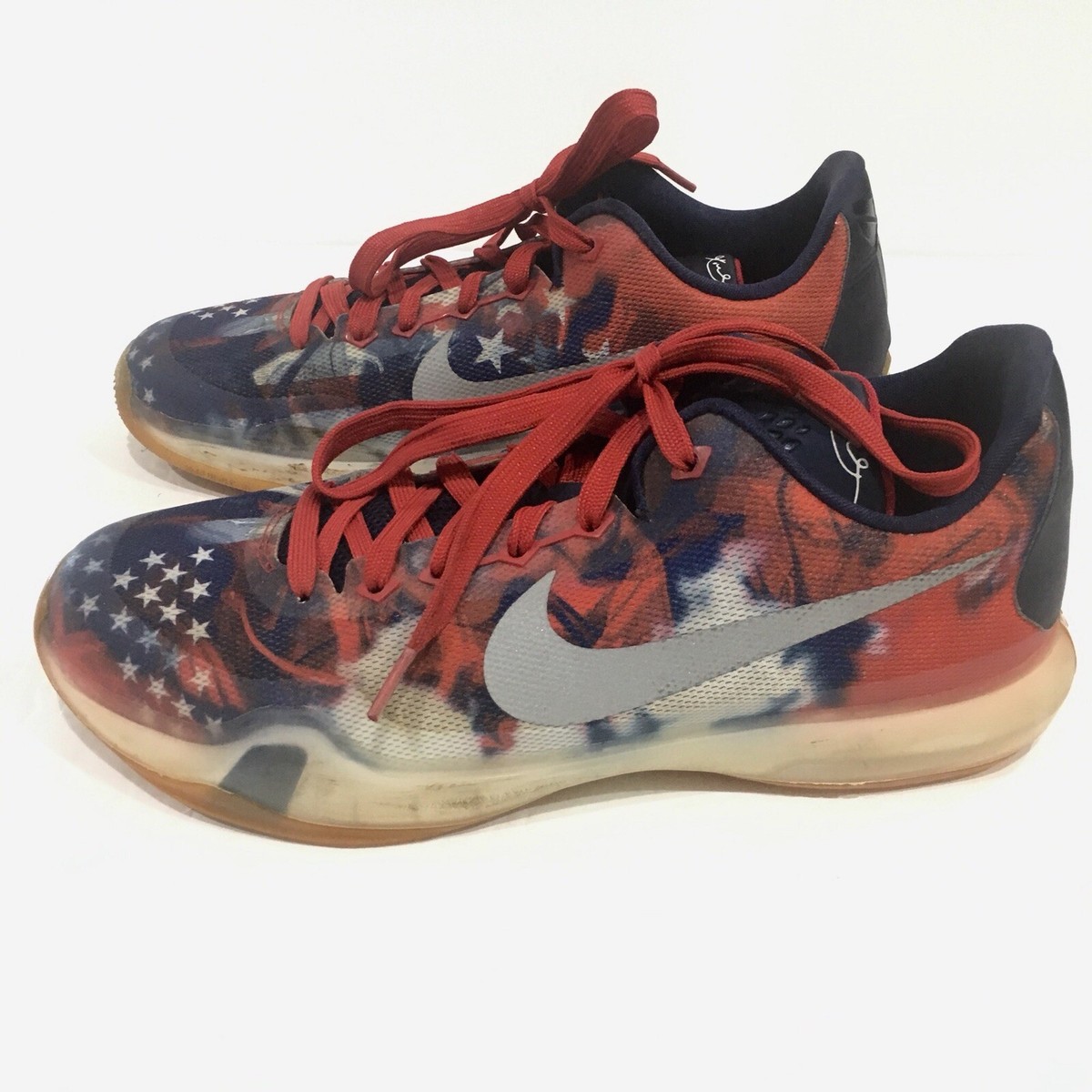 Nike Kobe 10 X American Flag Red White Blue USA Kids Boys Shoes