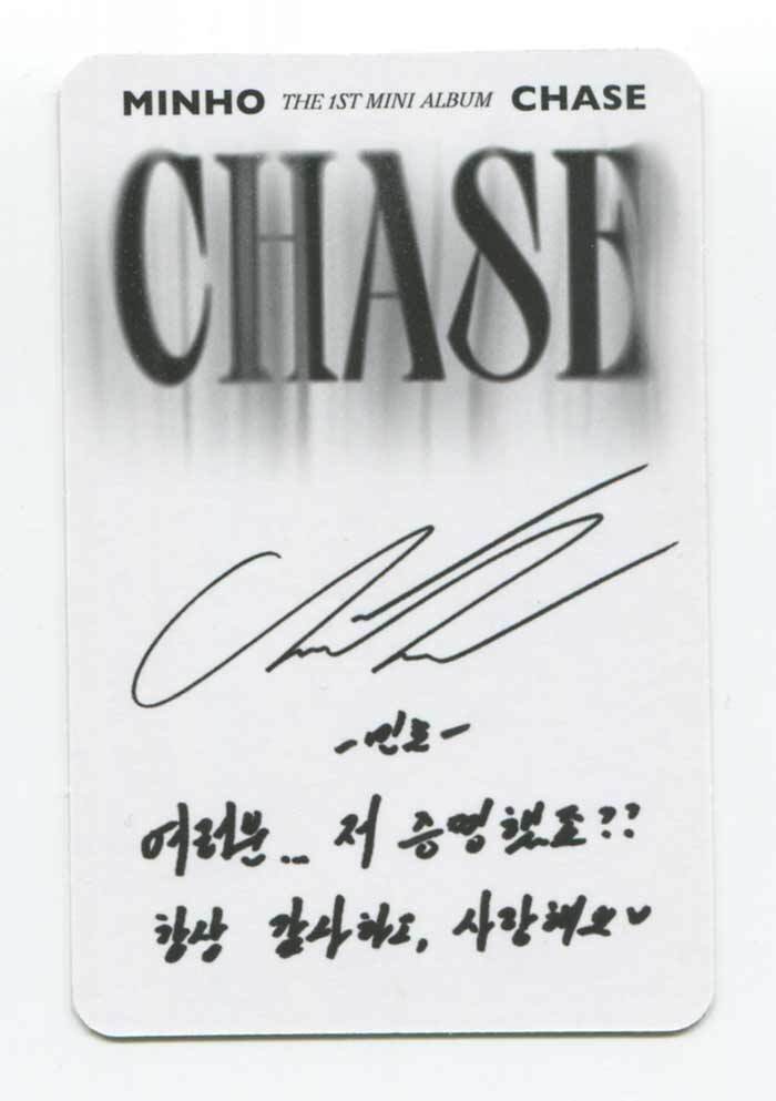 MINHO SHINEE - CHASE 1st Mini Album SMINI OFFICIAL PHOTOCARD