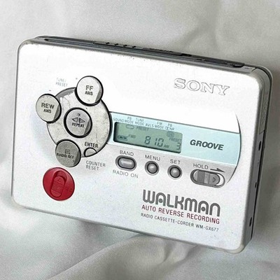 SONY WM-GX677 1999 Silver Radio Walkman As is Cassette Player From