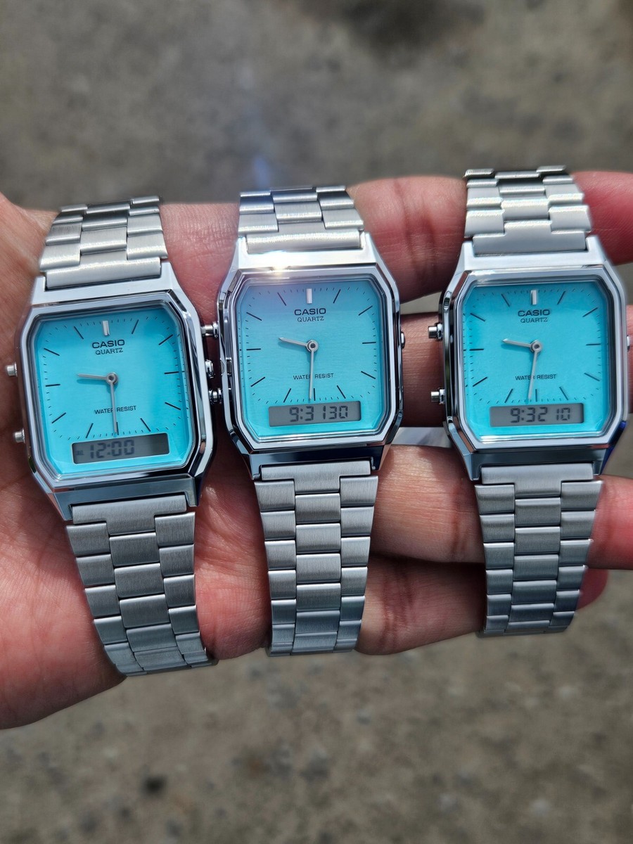 Casio AQ-230 Retro Dual Time Watch - Ice Blue Color | Unisex | eBay