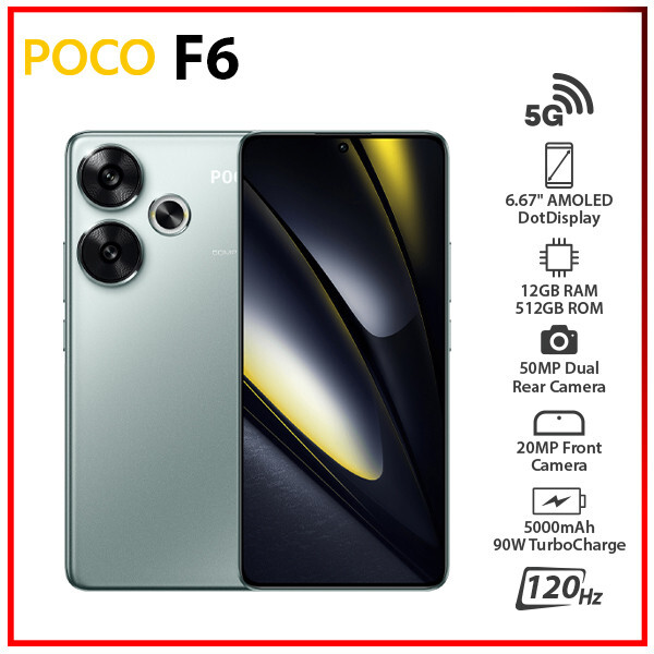 Unlocked) Xiaomi POCO F6 5G GREEN 12GB+512GB Dual SIM Android Cell