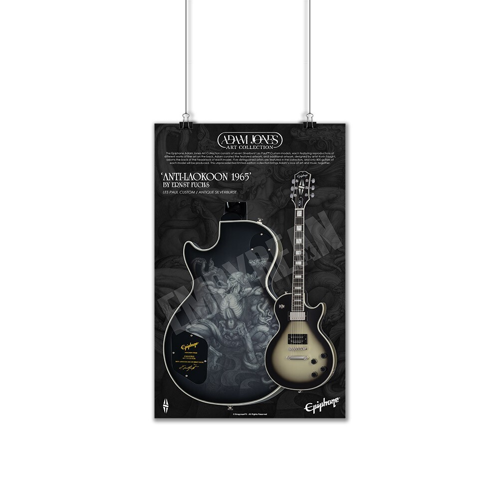 Adam Jones Epiphone Les Paul Custom Anti-Laokoon 1965 Guitar Wall