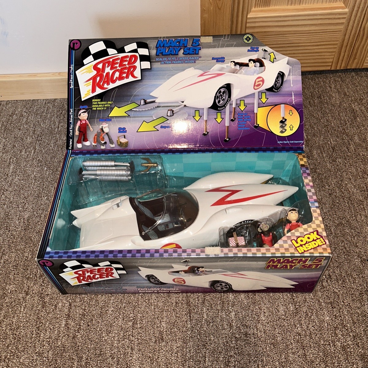 1999 Speed Racer MACH 5 CAR PLAYSET Spridle Chim Chim Vintage