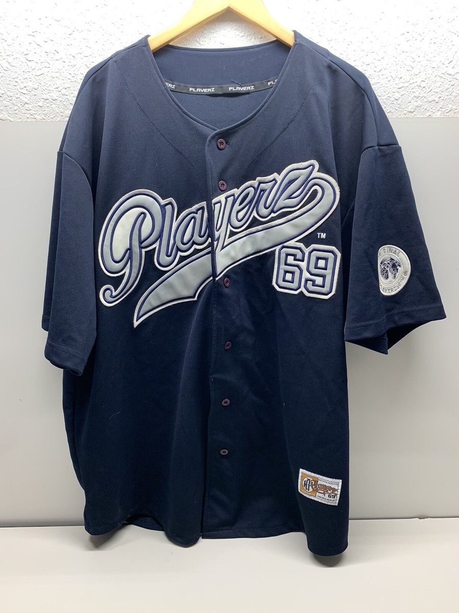Playerz 69 Original Button Up Jersey Navy Blue | eBay
