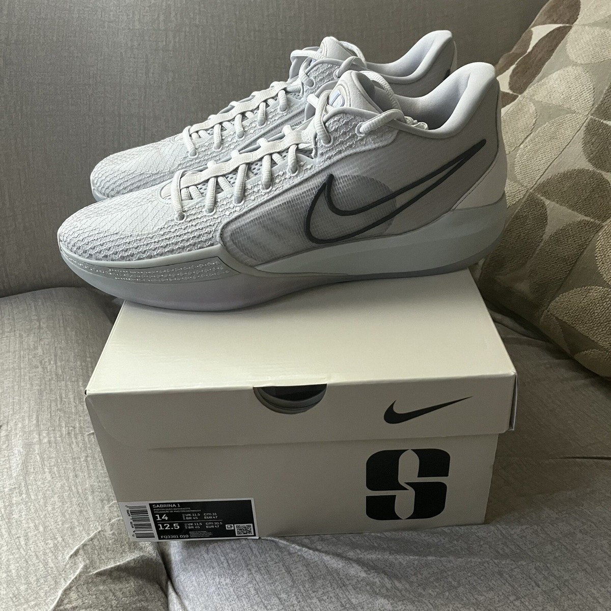 Nike Sabrina 1 Ionescu Ionic Grey Translucent Purple New Size 14