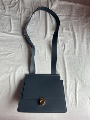 Polene Numéro Sept Edition Textured Midnight Blue Purse Real