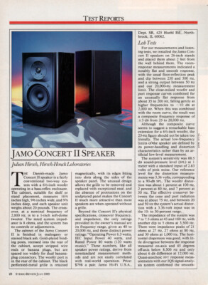 Jamo - Concert II Speaker - Full Original Test Report - 1989 | eBay