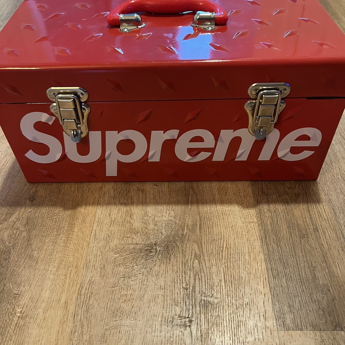Supreme Diamond Plate Tool Box Red Box Logo FW18 Accessory Holder