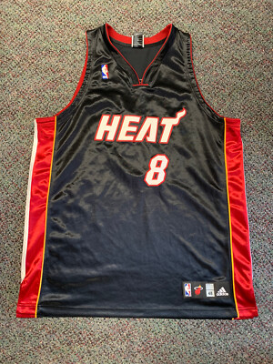 ADIDAS Authentic Miami Heat Black Retro Vintage Jersey Size 48 #8
