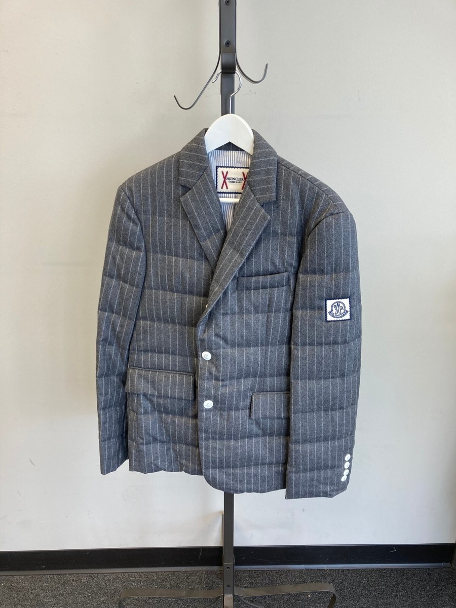 $2900 Moncler Gamme Bleu down filled pinstripe Blazer sz 1 Thom