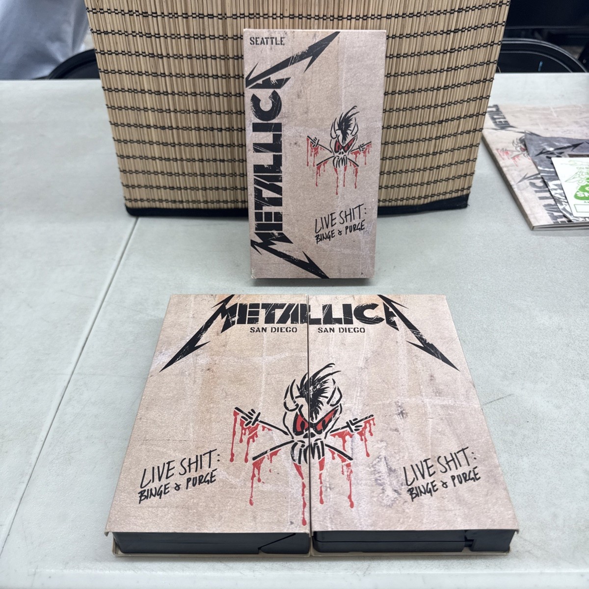 Metallica Live Shit Binge & Purge Box Set 3 VHS tapes With Book