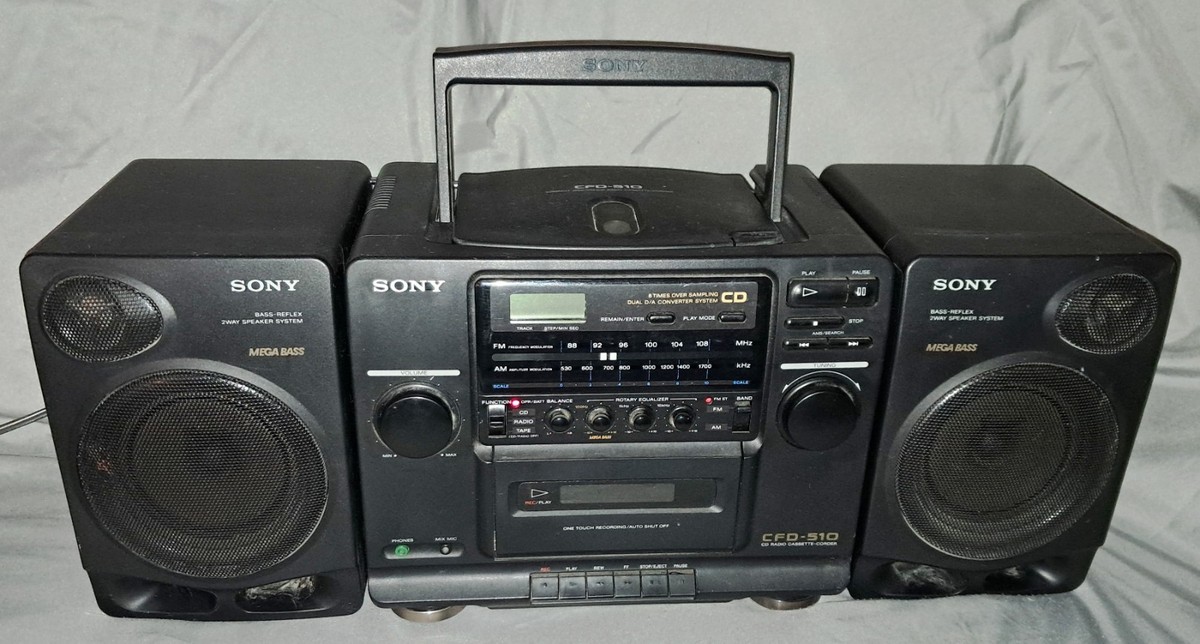 SONY CFD-510 Cassette/Tape AM/FM CD Player Radio Boombox Portable