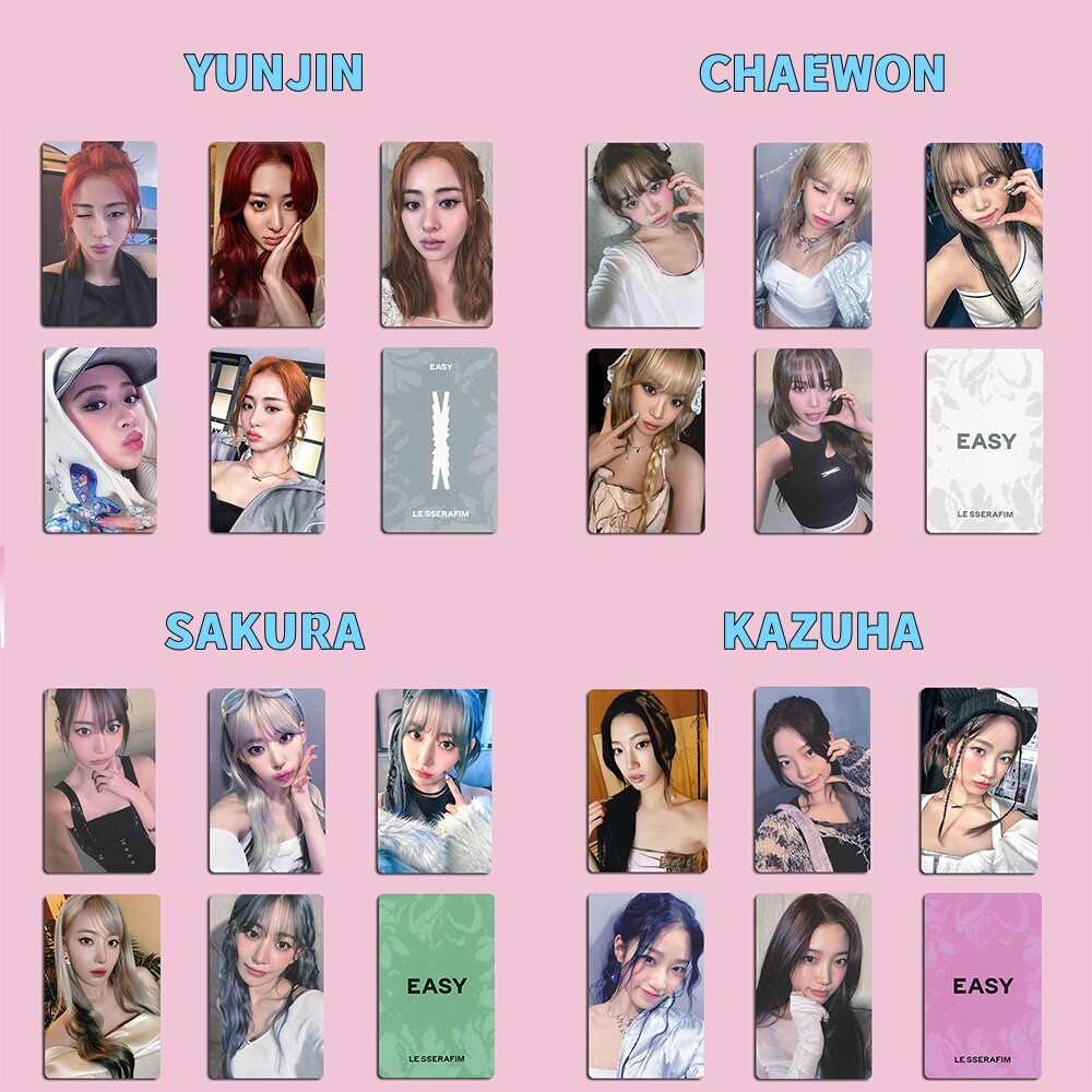 5pcs/set LESSERAFIM Member EASY Self Made Cards HD Photocards LE