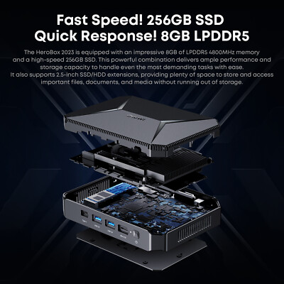 CHUWI HEROBOX MINI PC Windows 11 Mini Desktop Computer Intel N100