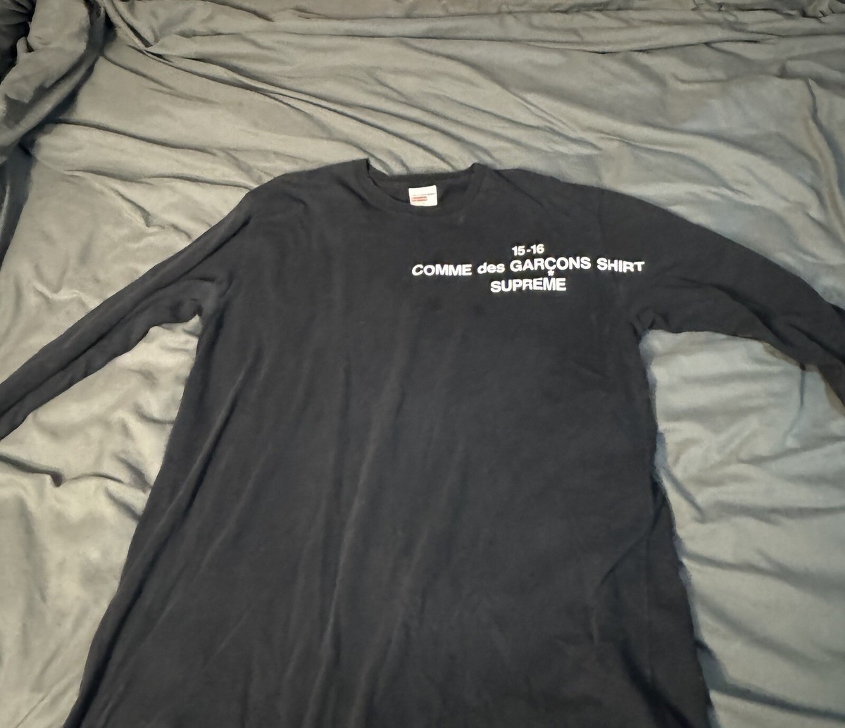 Supreme x Comme Des Garcons CDG FW15 Long Sleeve Black T-Shirt