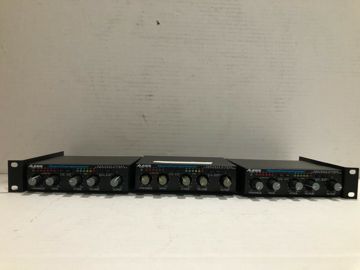 3 PK) ALESIS NANOCOMPRESSOR RMS/PEAK STEREO/ COMPRESSOR/LIMITER