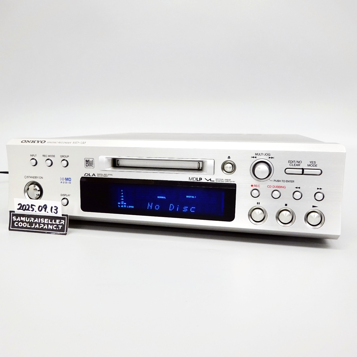 ONKYO MD-133 Hi-MD Mini Disc Recorder Silver High Speed MDLP Japan