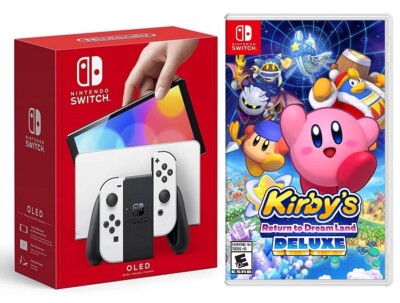 Nintendo Switch OLED White + Kirby's Return to Dream Land | eBay