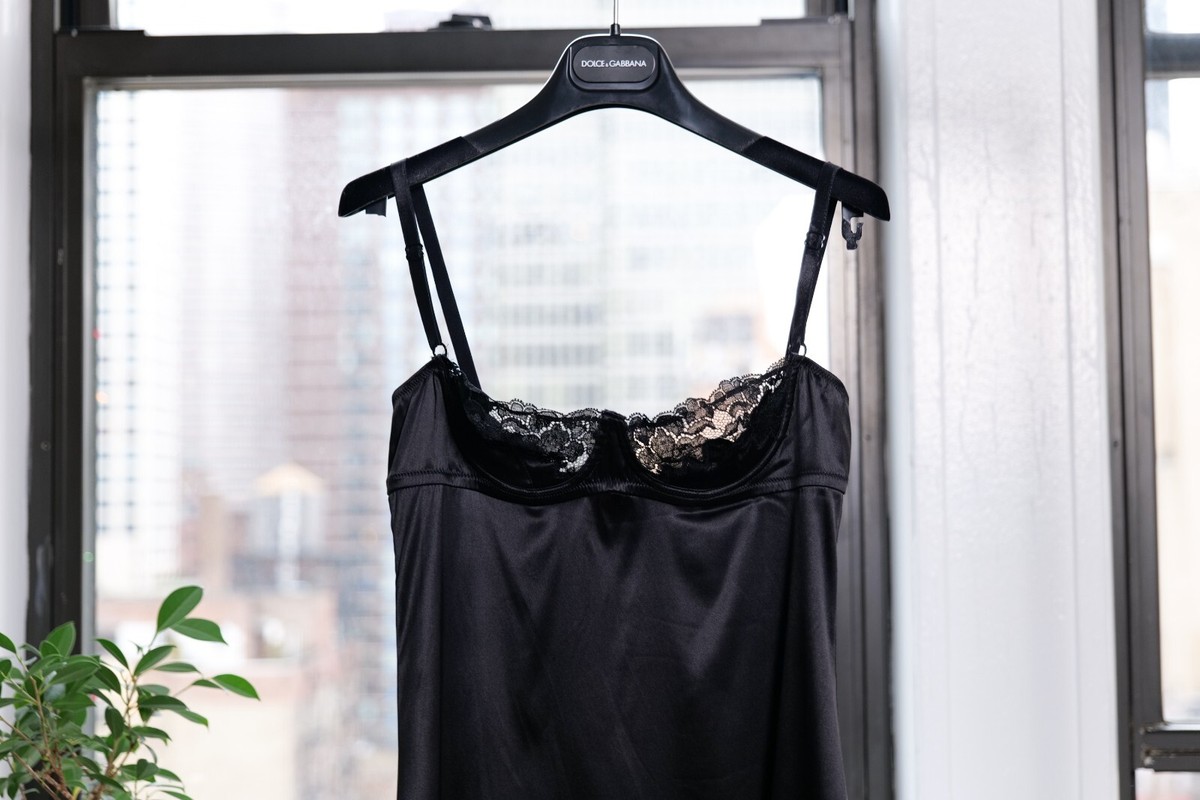 Dolce & Gabbana Black Vintage Silk Lace Motif Short Dress IT40 | eBay