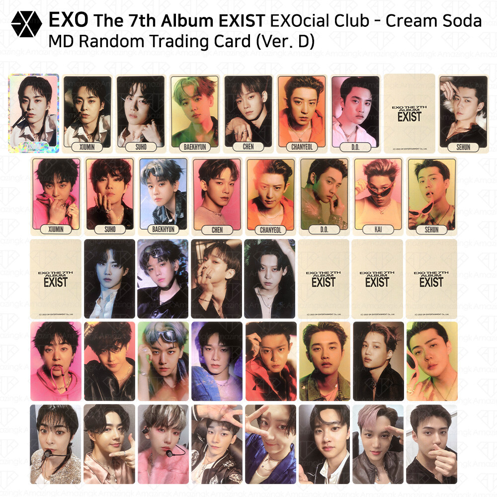 EXO 7th Album EXIST EXOcial Club Cream Soda MD Random Trading Card