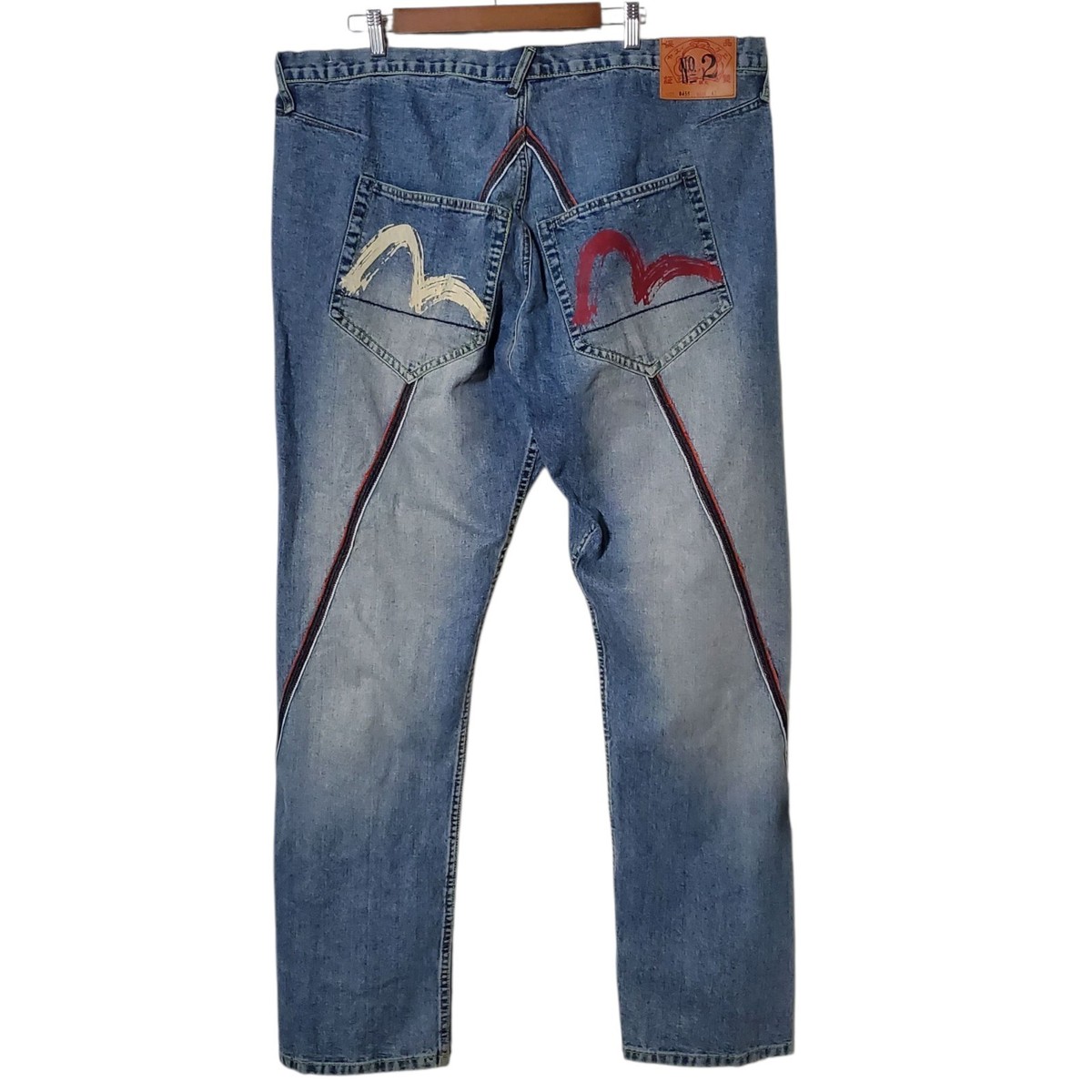 Evisu Daicock Painted No. 2 Jeans Selvedge Denim Seagull Loose